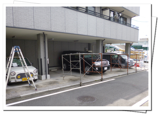 テラス屋根設置　工事中